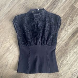 Women’s Moda International Black Lace Top Size 0